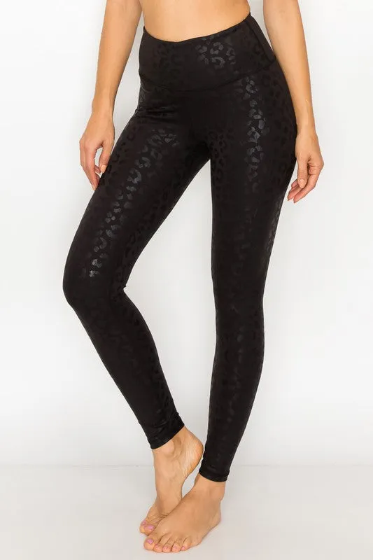 Leopard Pattern Leggings w/ Inner Pocket