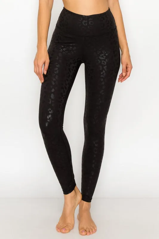 Leopard Pattern Leggings w/ Inner Pocket