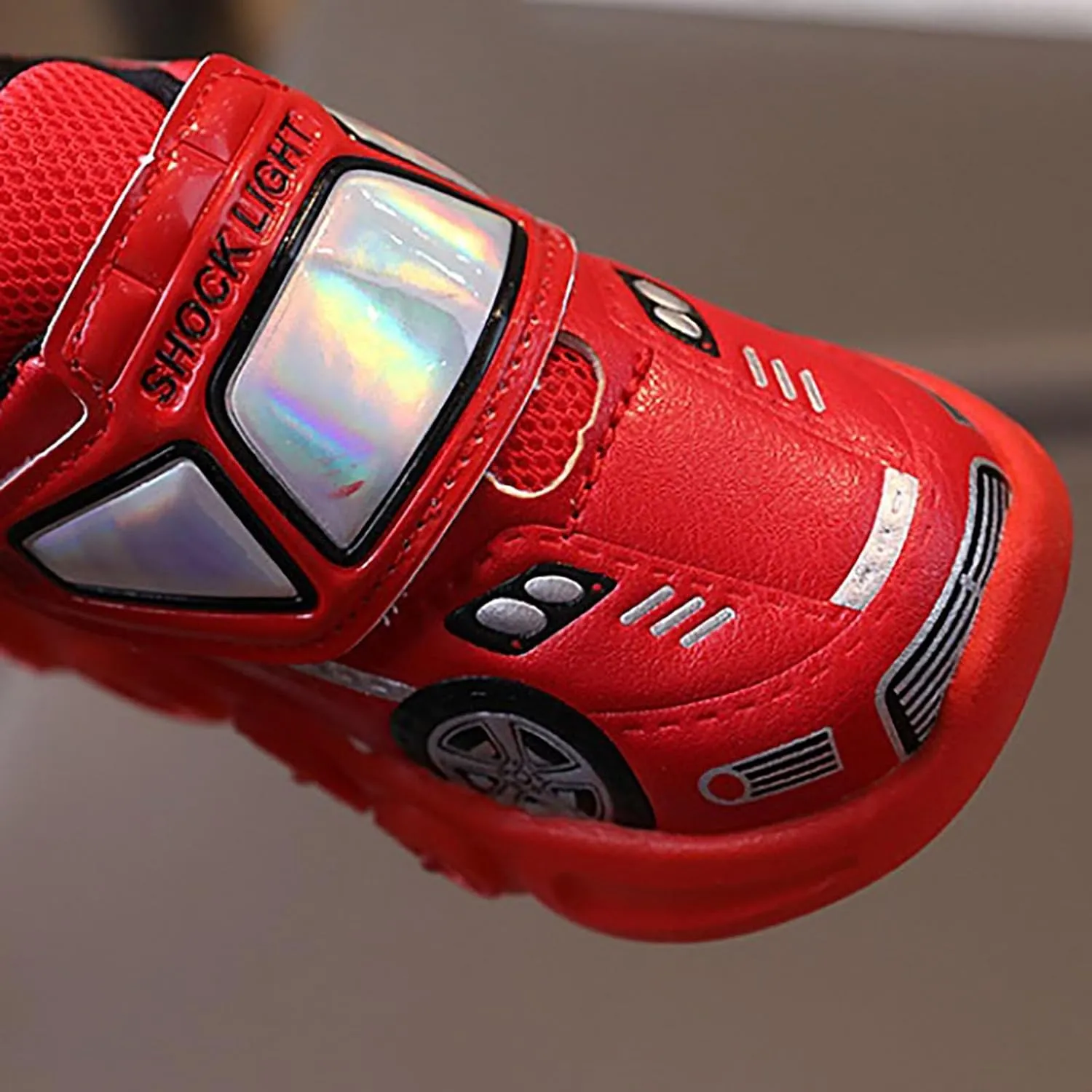 Light Up Toddler Boys Shoes Car Pattern Luminous Sport Sneaker, Little Fashion Cute Soft Sole School Athletic Shoes