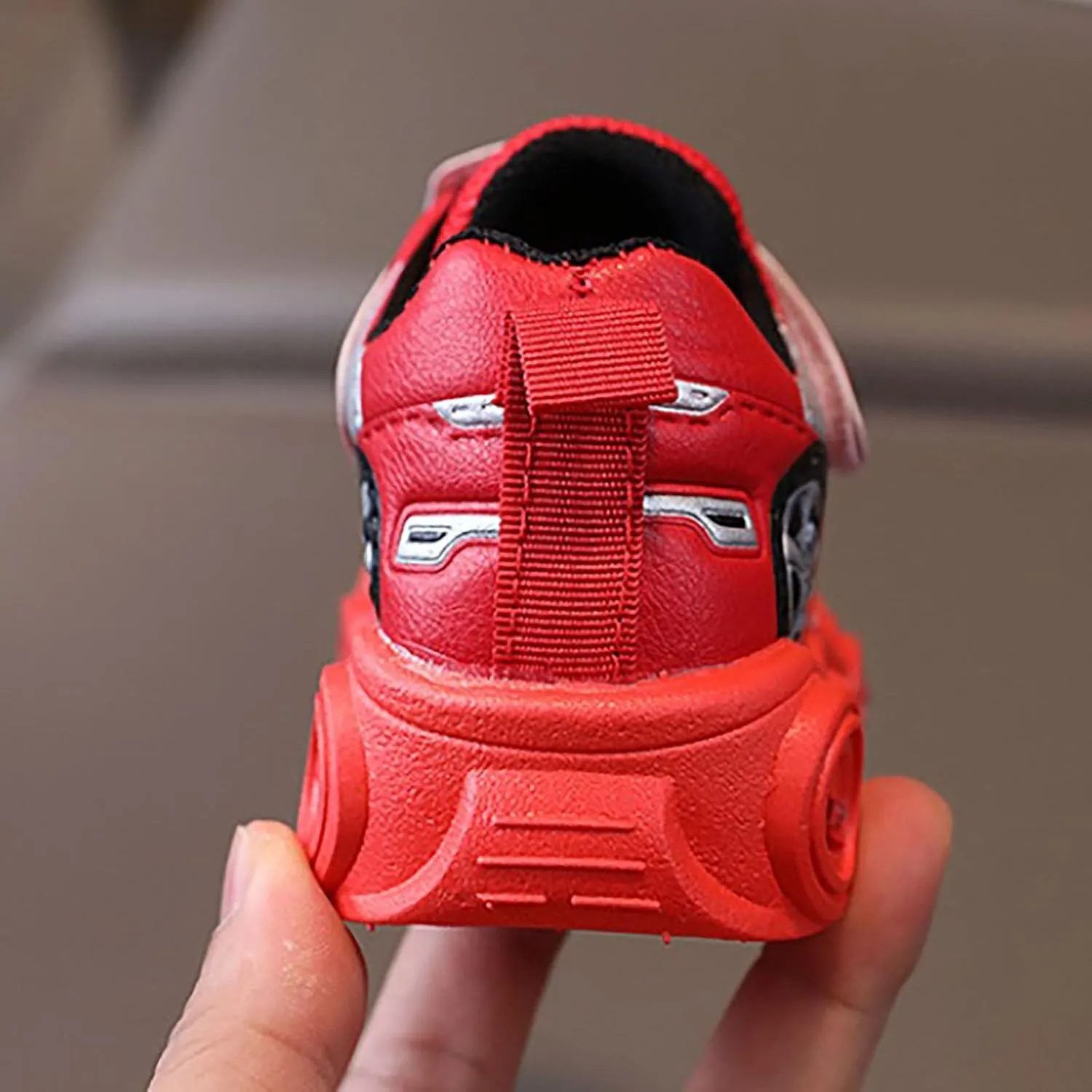 Light Up Toddler Boys Shoes Car Pattern Luminous Sport Sneaker, Little Fashion Cute Soft Sole School Athletic Shoes