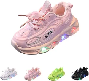 Light Up Toddler Boys Shoes LED Luminous Sport Sneaker, Little Fashion Cute Soft Sole Girls Shoes Luminous Shoes