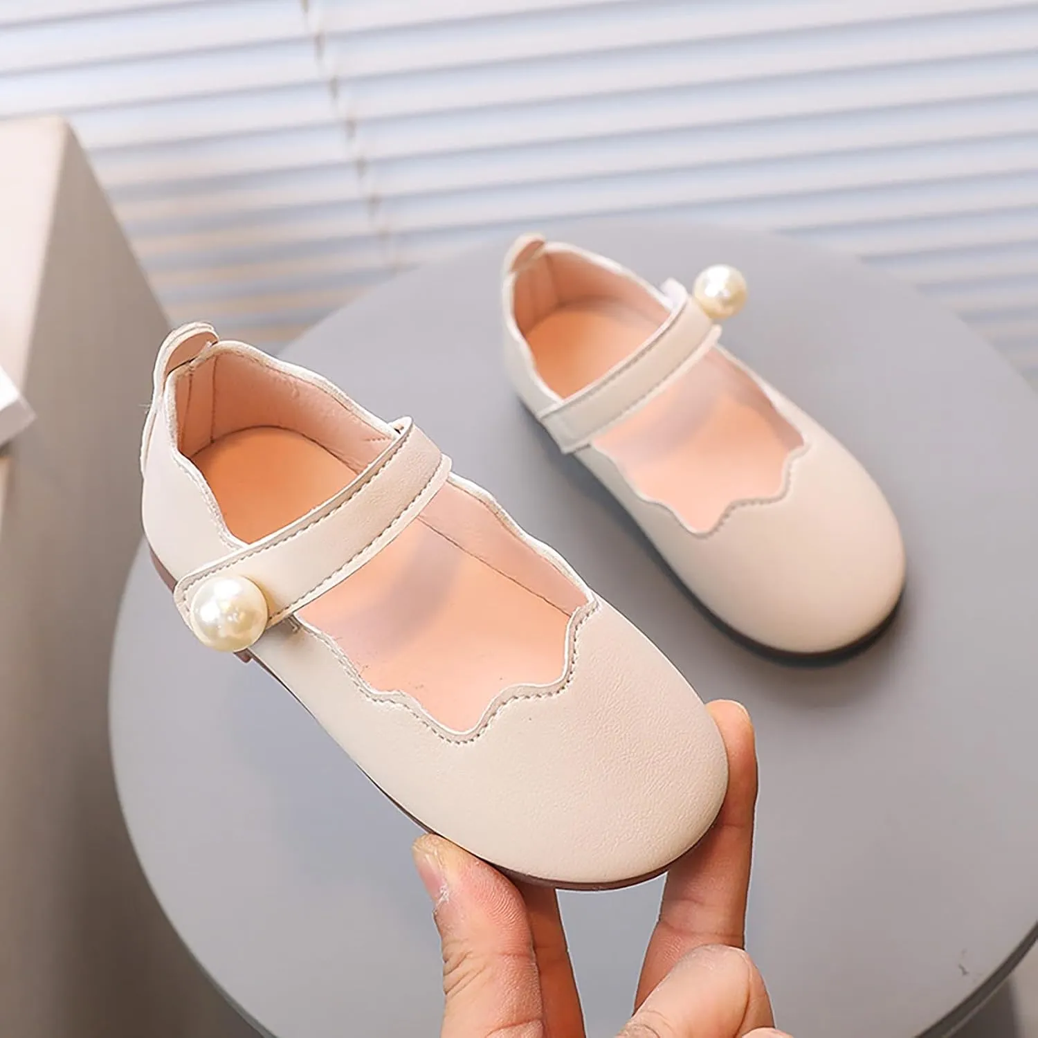 Little Girls Mary Jane Dress Shoes Slip On Ballerina Flat for Wedding, Party Girls Summer Shoes Toddler Flat