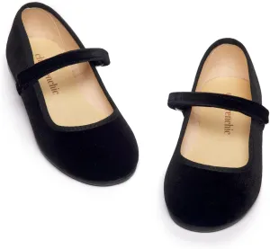 Mary Jane Shoes for Girls  Classic & Comfortable Dress Shoes for Toddlers & Kids  Perfect Flats for School, Play, and Special Occasions (Velvet)