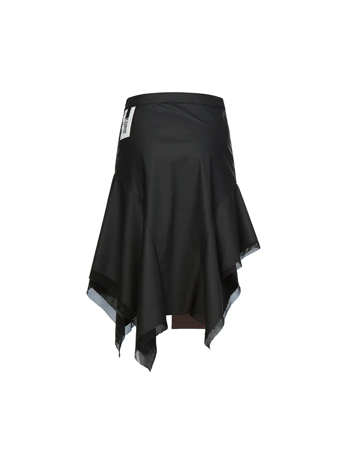 Mesh Trim Asymmetric A-line Skirt
