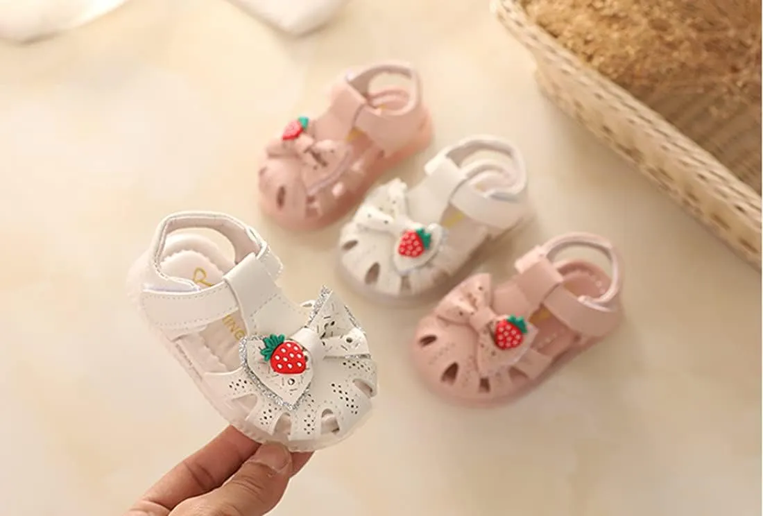 Monvecle Newborn Infant Girl Summer Soft Sole Shoes Cartoon Anti-Slip Casual Toddler First Walker Sandals 0-15M