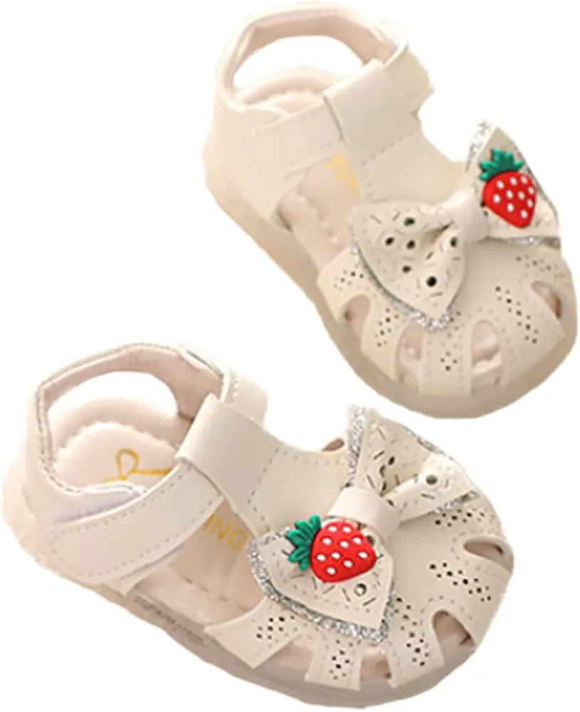 Monvecle Newborn Infant Girl Summer Soft Sole Shoes Cartoon Anti-Slip Casual Toddler First Walker Sandals 0-15M