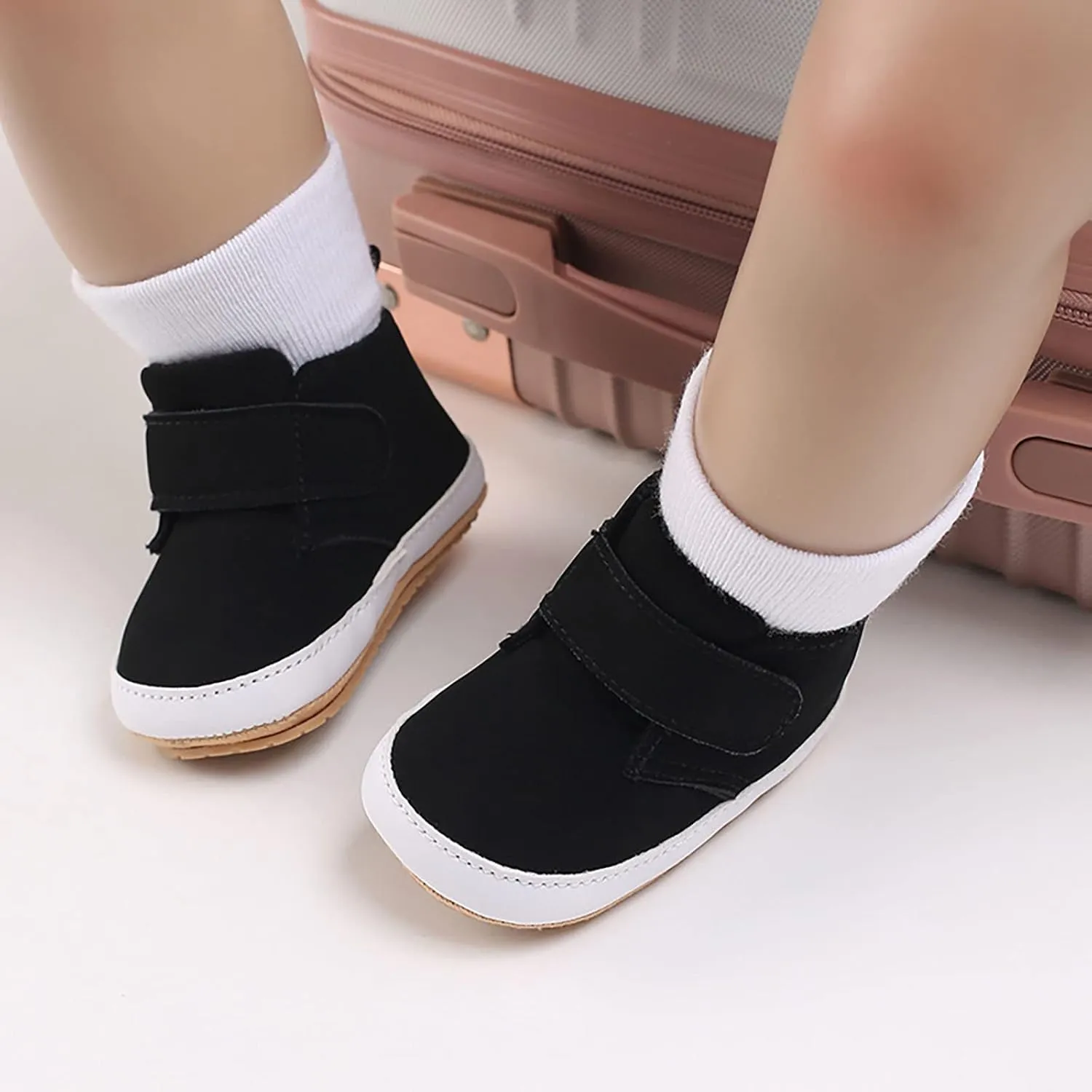 Newborn Baby Boys Girls Prewalker Shoes Soft Rubber Sole Infant Sneakers Fashion High-Top Non-Slip Baby Girl Casual