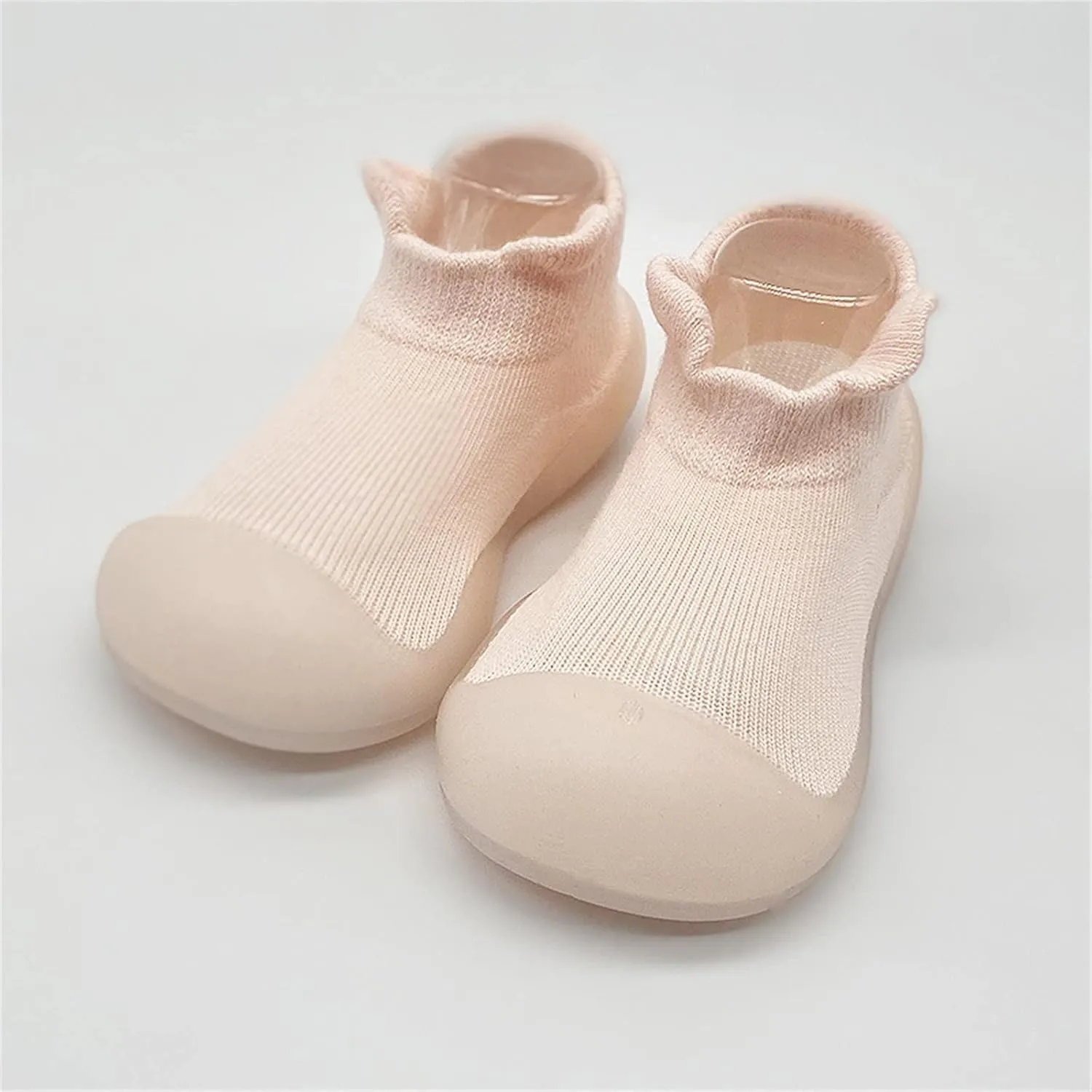 Newborn Baby Boys Girls Sock Shoes Solid Ruffled Soft Soles First Walkers Anti-slip Shoes