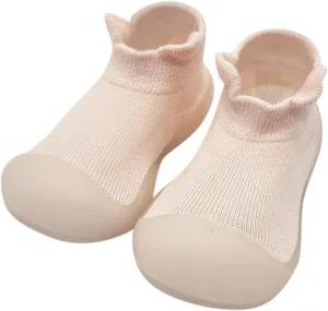 Newborn Baby Boys Girls Sock Shoes Solid Ruffled Soft Soles First Walkers Anti-slip Shoes