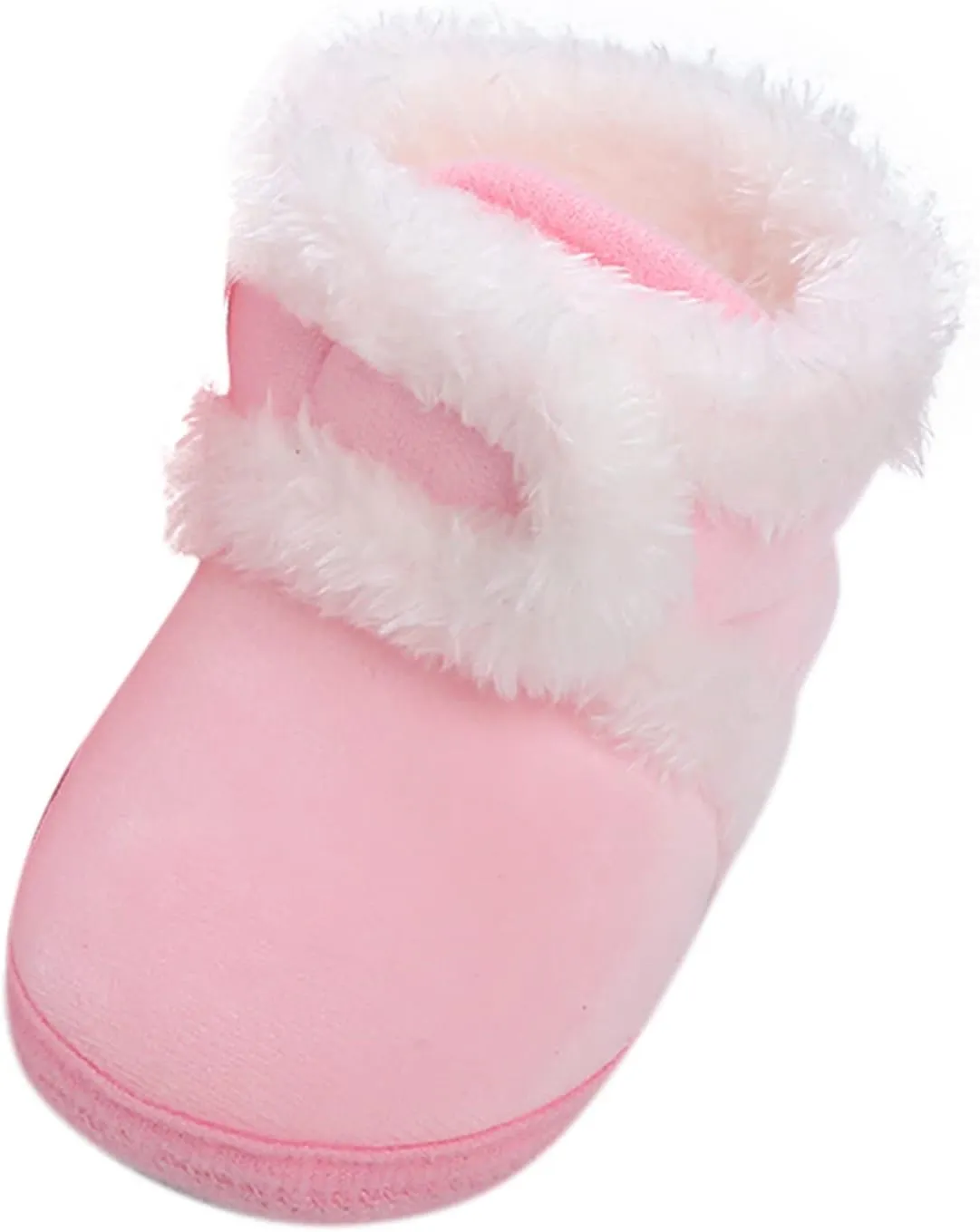 Newborn Baby Cozy Fleece Booties with Grippers Winter Slippers Socks Soft Sole Stay On Infant First Walker Shoes