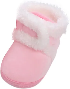 Newborn Baby Cozy Fleece Booties with Grippers Winter Slippers Socks Soft Sole Stay On Infant First Walker Shoes