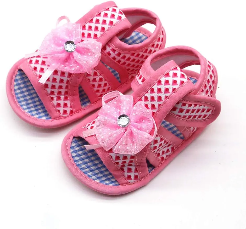 Newborn Baby Girls Applique Prewalker Soft Sole Sandals Single Shoes Shoes Little Girls (Pink, 13)