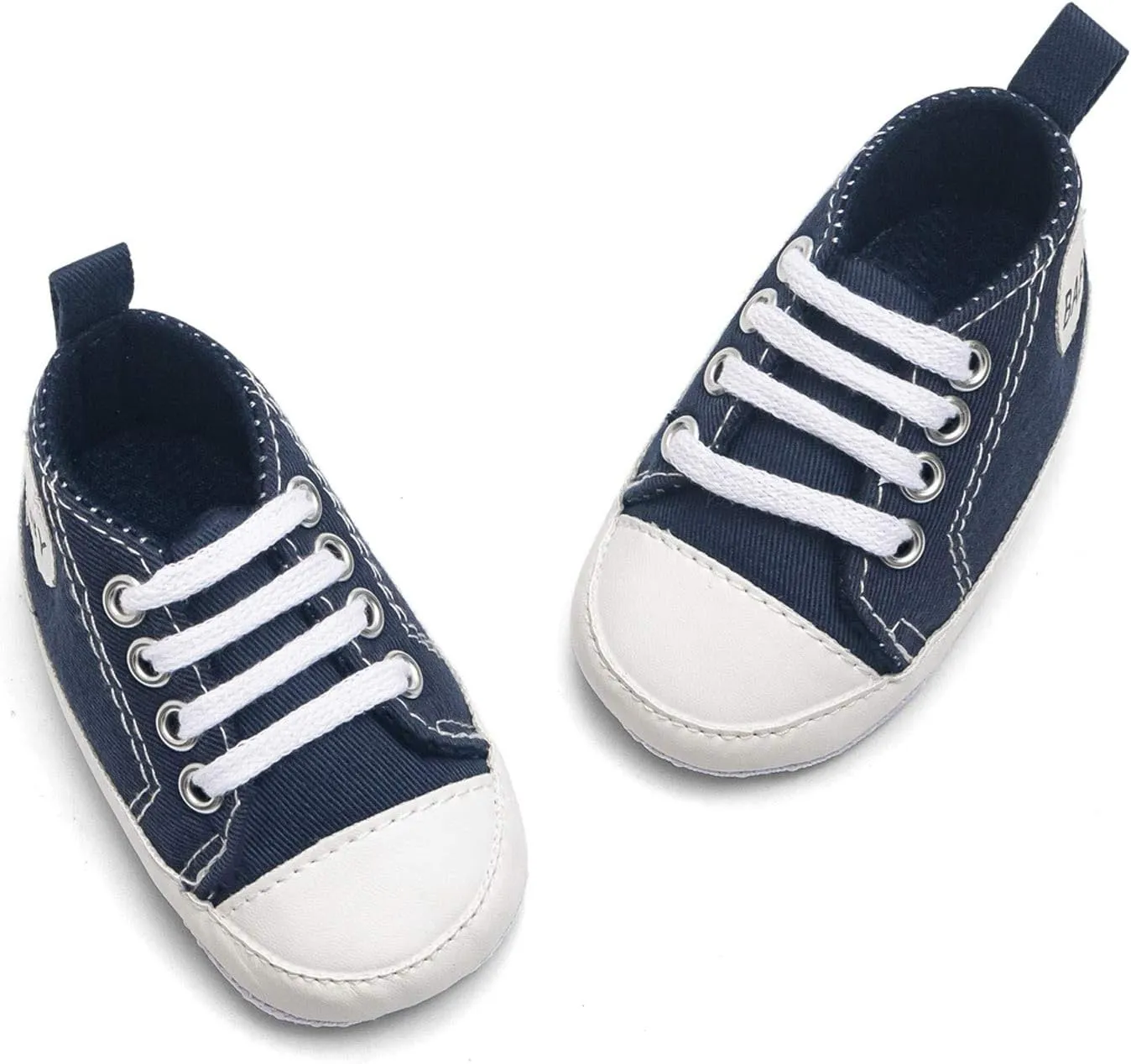 Newborn Baby Girls Boys Sneakers Soft Sole High-Top Ankle Canvas Shoes Infant First Walkers Slip on Crib Shoes