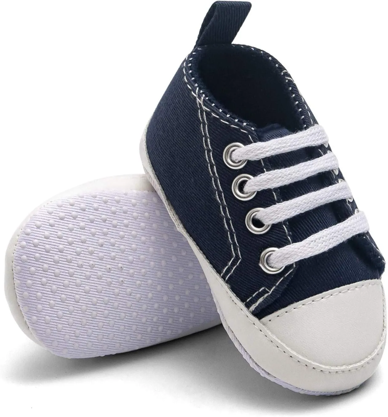 Newborn Baby Girls Boys Sneakers Soft Sole High-Top Ankle Canvas Shoes Infant First Walkers Slip on Crib Shoes