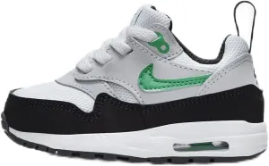 Nike Air Max 1 EasyOn Baby/Toddler Shoes (DZ3309-108, White/Pure Platinum/Black/Stadium Green) Size 6
