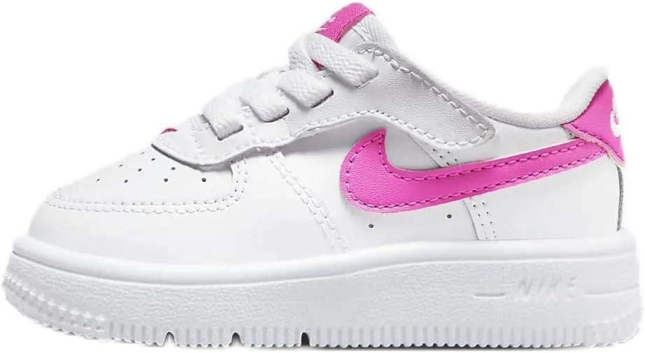 Nike Force 1 Low EasyOn Baby/Toddler Shoes (FN0236-102, White/Laser Fuchsia) Size 5