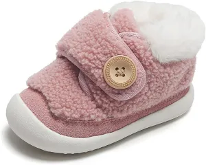 OAISNIT Baby Boys Girls Winter Boots Shoes Warm Soft Faux Fur Non-Slip Toddler Snow Boots Plush Shoes