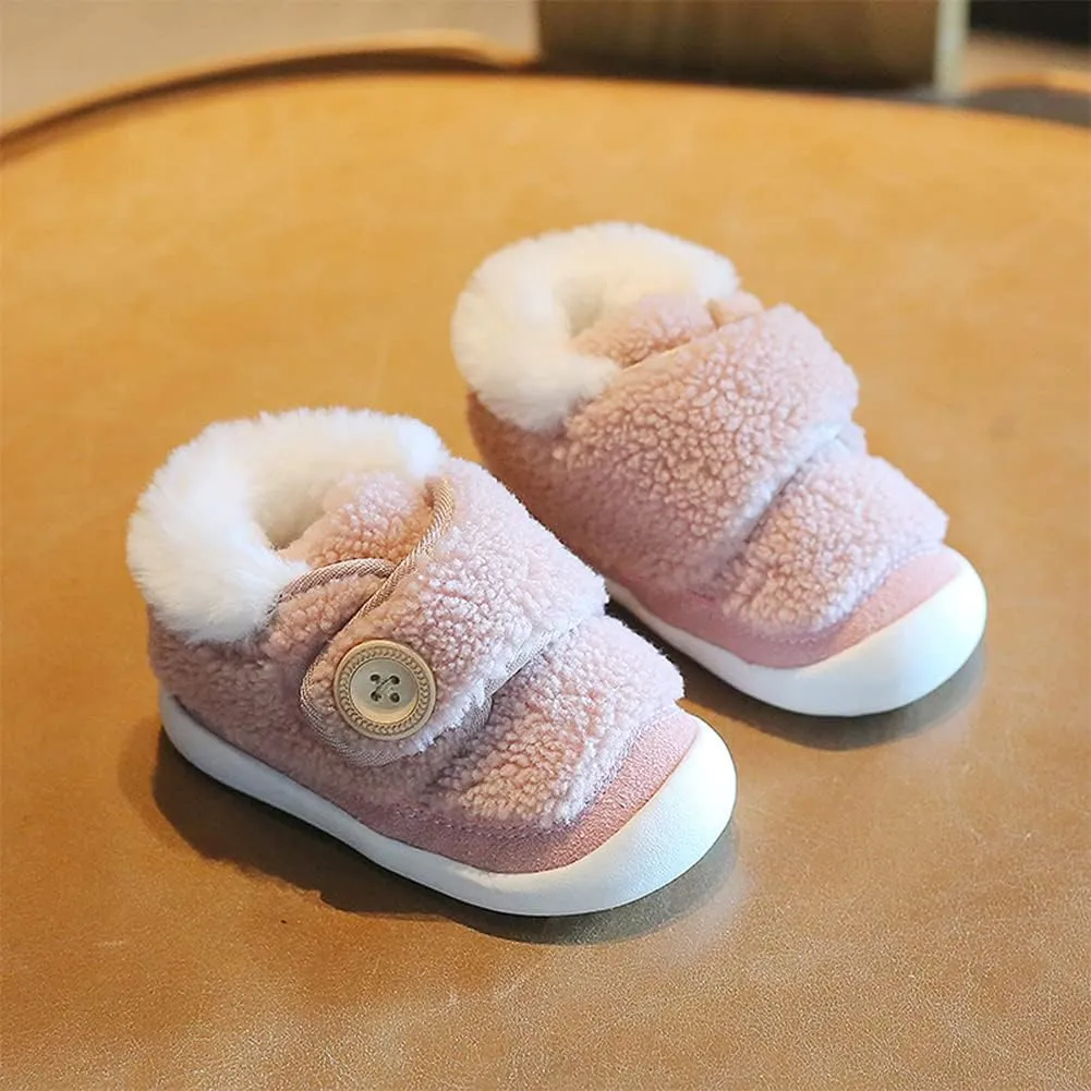 OAISNIT Baby Boys Girls Winter Boots Shoes Warm Soft Faux Fur Non-Slip Toddler Snow Boots Plush Shoes
