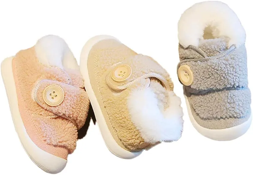 OAISNIT Baby Boys Girls Winter Boots Shoes Warm Soft Faux Fur Non-Slip Toddler Snow Boots Plush Shoes