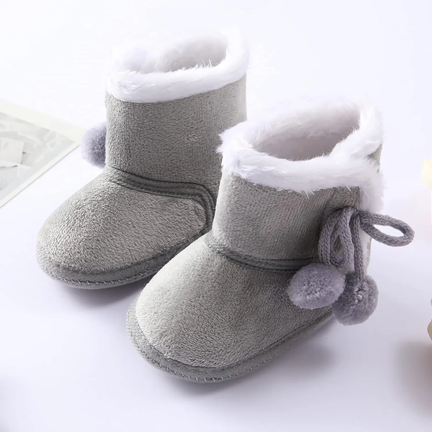 POLG Baby Boots Winter Warm Snow Boots Newborn Girl Boys Soft Sole Anti-Slip Prewalker Infant Toddler Cute Booties