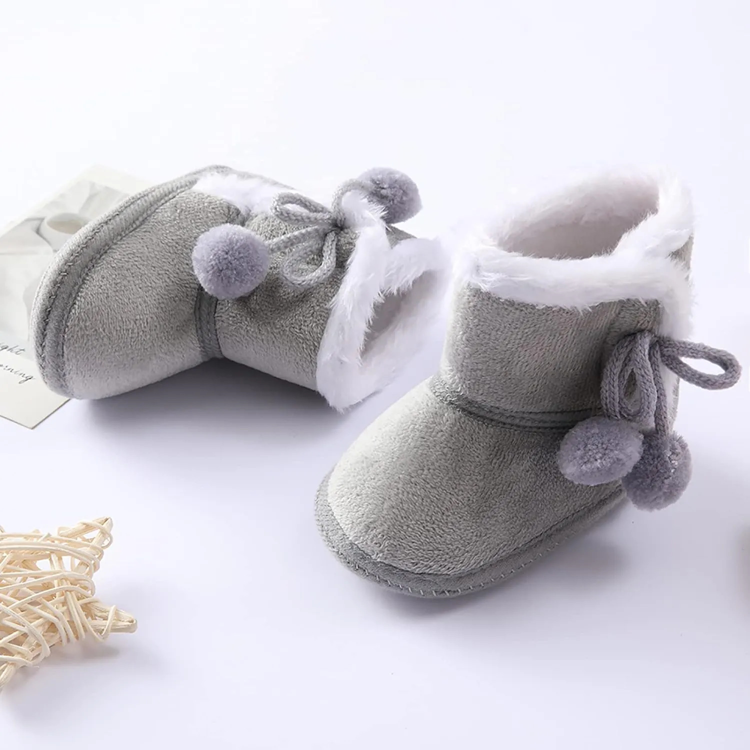 POLG Baby Boots Winter Warm Snow Boots Newborn Girl Boys Soft Sole Anti-Slip Prewalker Infant Toddler Cute Booties