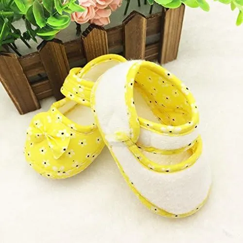 POLG Girl Baby Shoes Infant Non-Slip Rubber Sole PU Soft Leather with Bowknot Toddler Mary Jane Shoes Flats