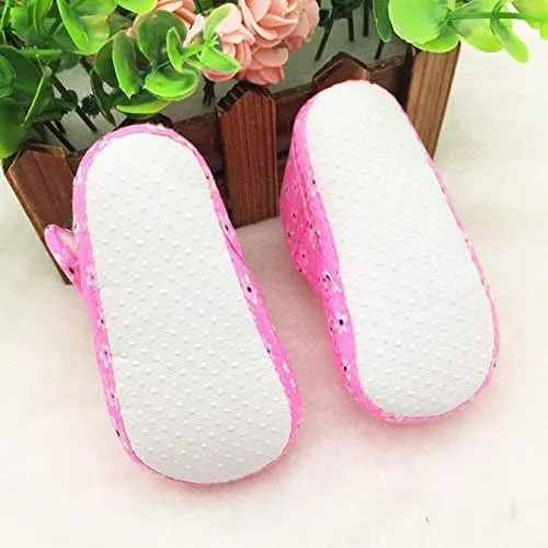 POLG Girl Baby Shoes Infant Non-Slip Rubber Sole PU Soft Leather with Bowknot Toddler Mary Jane Shoes Flats