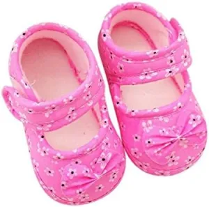 POLG Girl Baby Shoes Infant Non-Slip Rubber Sole PU Soft Leather with Bowknot Toddler Mary Jane Shoes Flats