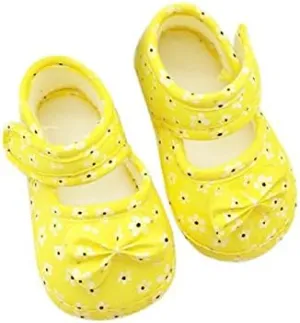 POLG Girl Baby Shoes Infant Non-Slip Rubber Sole PU Soft Leather with Bowknot Toddler Mary Jane Shoes Flats