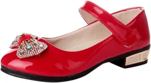 POLG Kids Baby Girls Crystal Bling Bowknot Single Princess Shoes Sandals Child Infant Soft Sole Anti-Slip Dance Shoes