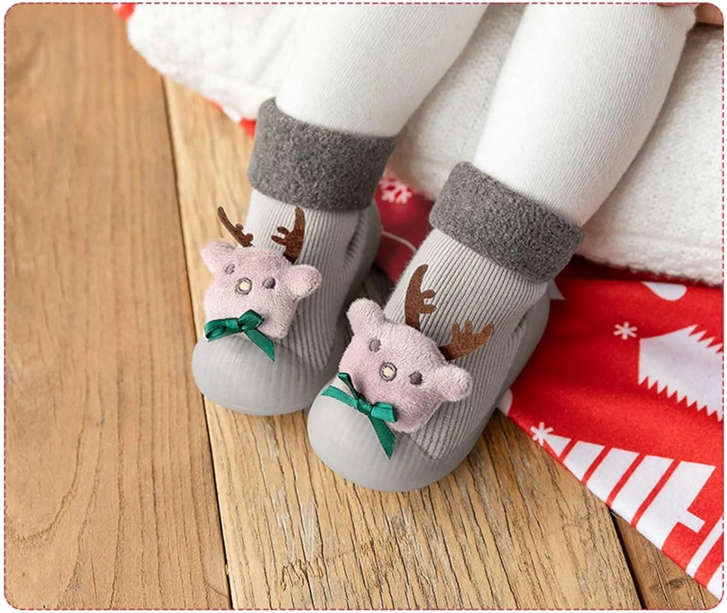Prewalker Shoes 3D Girls Christmas Slipper Kids Socks Toddler Baby Boys Cartoon Baby Shoes Shoes Girls