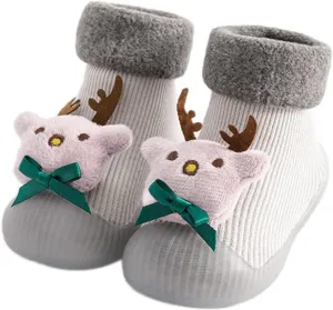 Prewalker Shoes 3D Girls Christmas Slipper Kids Socks Toddler Baby Boys Cartoon Baby Shoes Shoes Girls