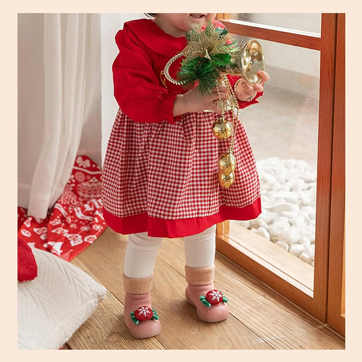 Prewalker Shoes 3D Girls Christmas Slipper Kids Socks Toddler Baby Boys Cartoon Baby Shoes Shoes Girls