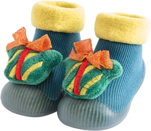 Prewalker Shoes 3D Girls Christmas Slipper Kids Socks Toddler Baby Boys Cartoon Baby Shoes Shoes Girls