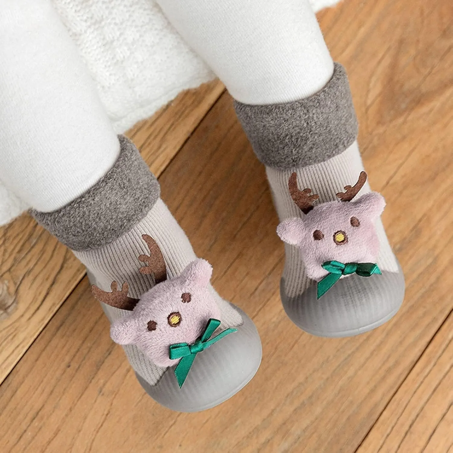 Prewalker Shoes 3D Girls Christmas Slipper Kids Socks Toddler Baby Boys Cartoon Baby Shoes Shoes Girls