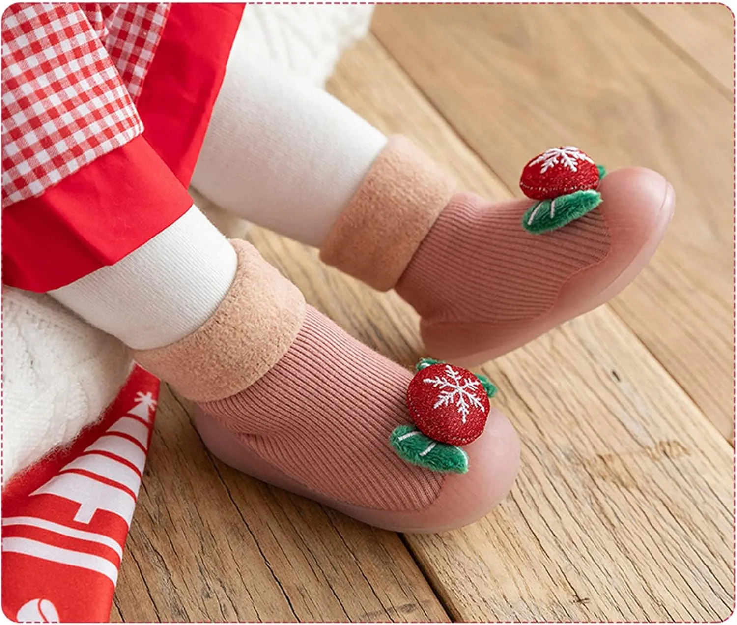 Prewalker Shoes 3D Girls Christmas Slipper Kids Socks Toddler Baby Boys Cartoon Baby Shoes Shoes Girls