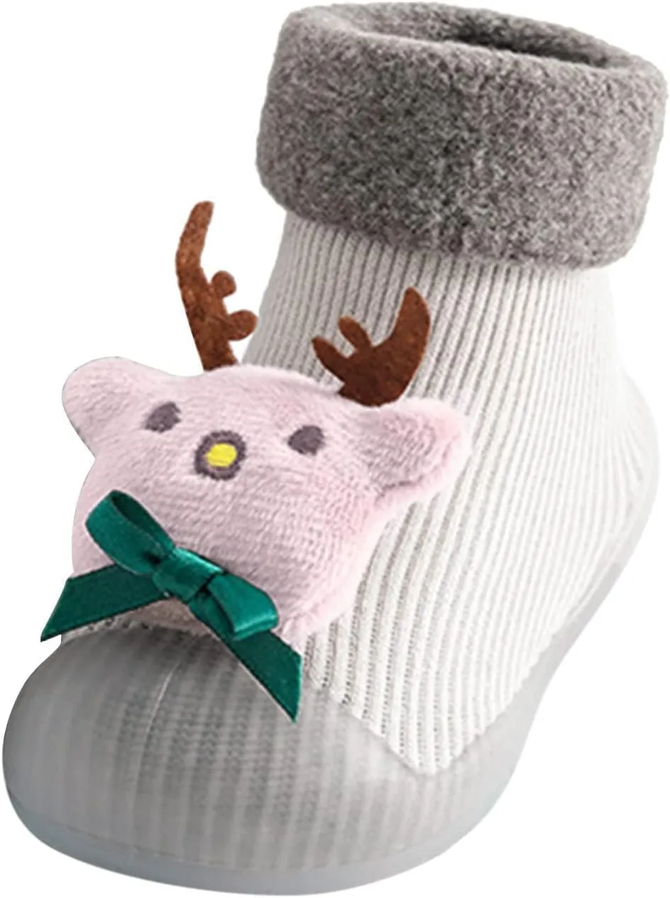 Prewalker Shoes 3D Girls Christmas Slipper Kids Socks Toddler Baby Boys Cartoon Baby Shoes Shoes Girls