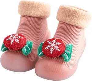 Prewalker Shoes 3D Girls Christmas Slipper Kids Socks Toddler Baby Boys Cartoon Baby Shoes Shoes Girls