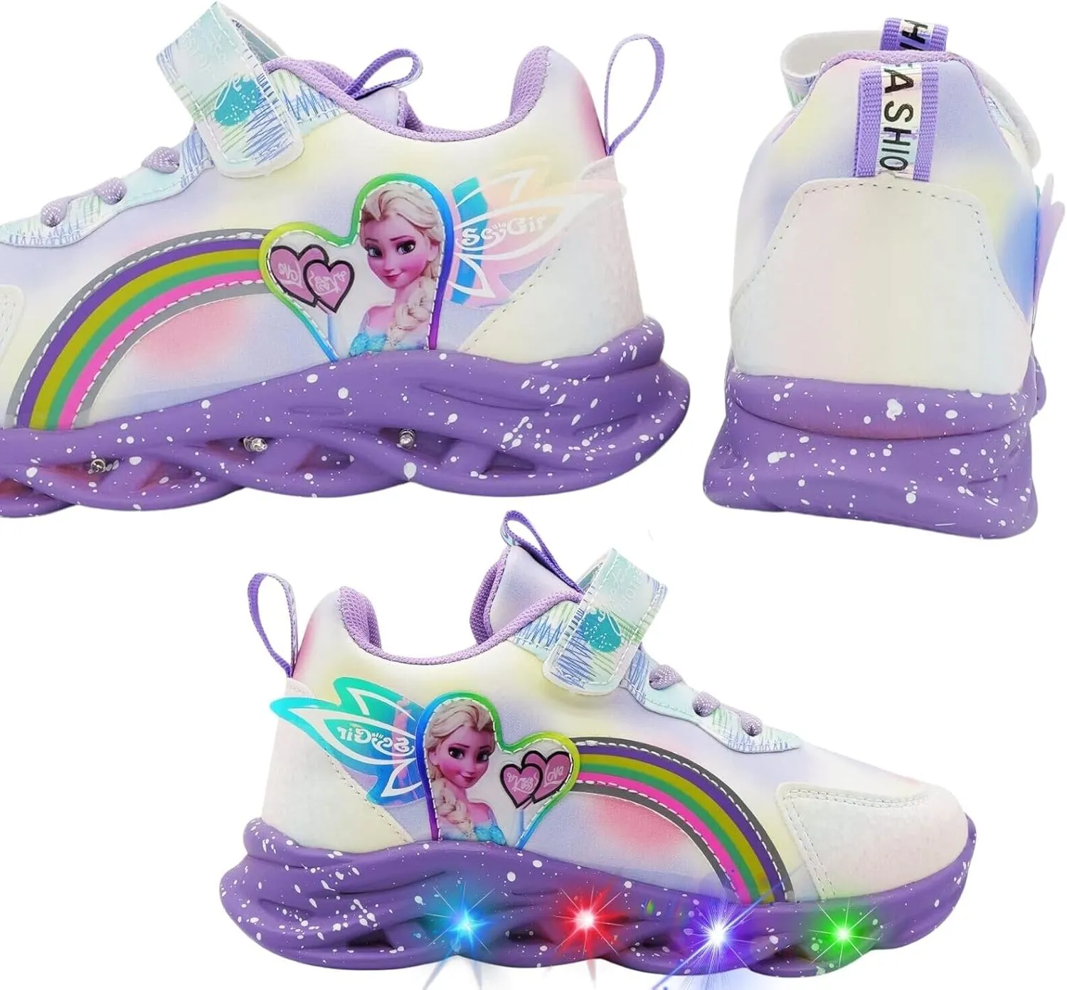 Princess Sneakers for Girls Light Up Shoes Zapatos para Nias Baby Toddler Shoes Birthday Tenis para Nias Xmas