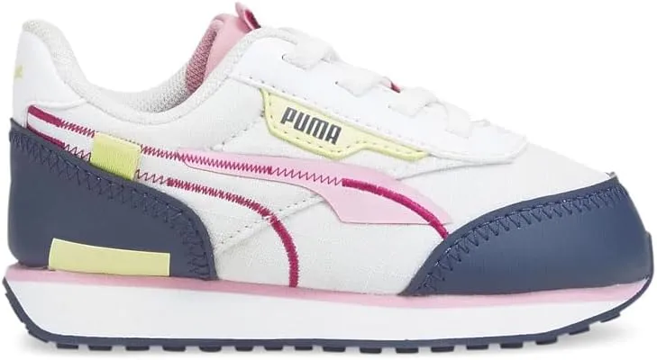 PUMA Baby Girl's Future Rider Twofold Alternate Closure (Toddler) Puma White/Dark Denim/Prism Pink 8 Toddler M