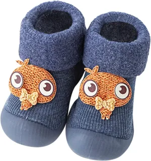 Rite Shoes Knit Stocking Slipper Baby Rubber Sole Toddler Shoes Girls Solid Boys Soft Hard Sole Baby Shoes