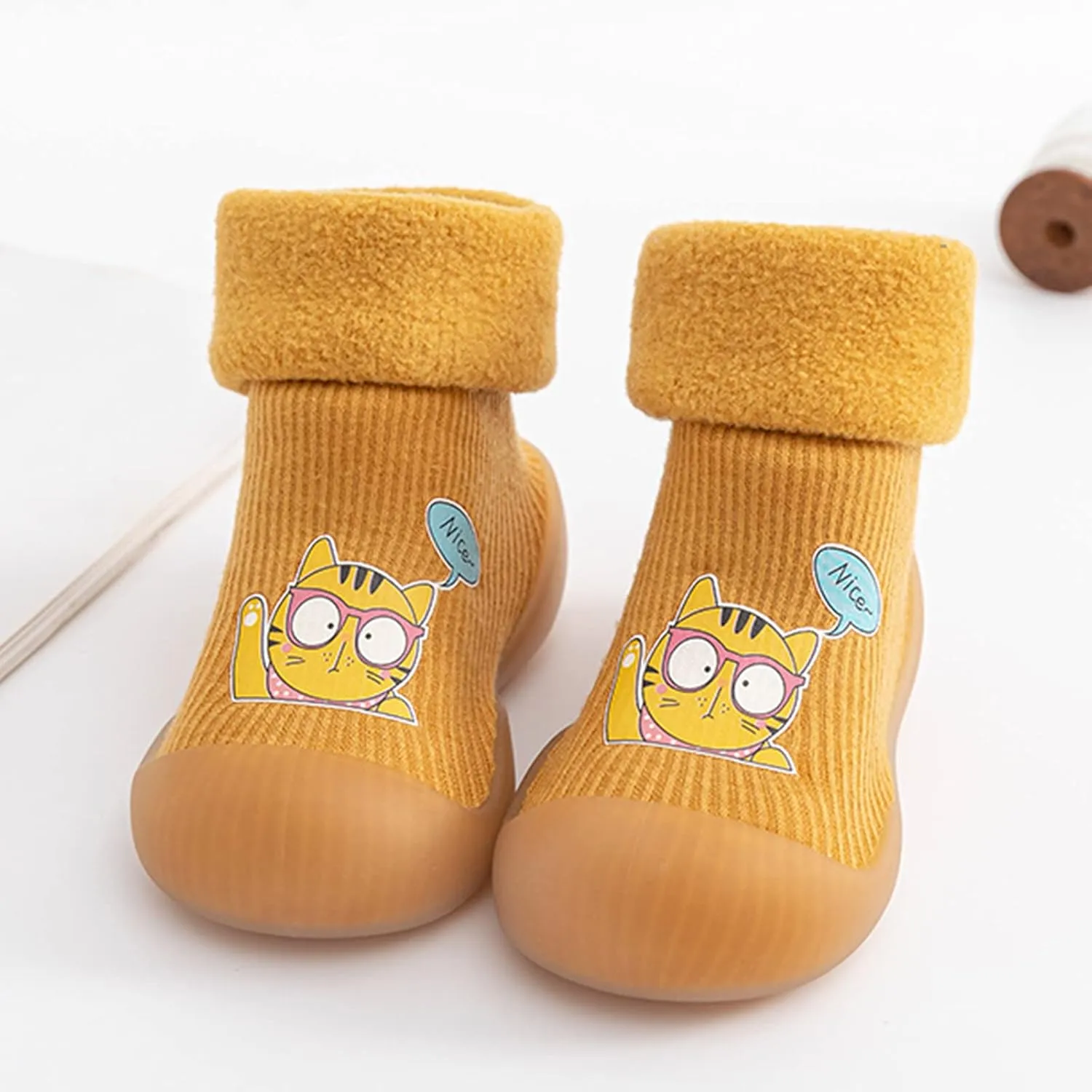Rubber Boys Girls Sole Toddler Knit Soft Warm Baby Stocking Shoes Socks Slipper Solid Kids Baby Shoes Kids Water Shoes
