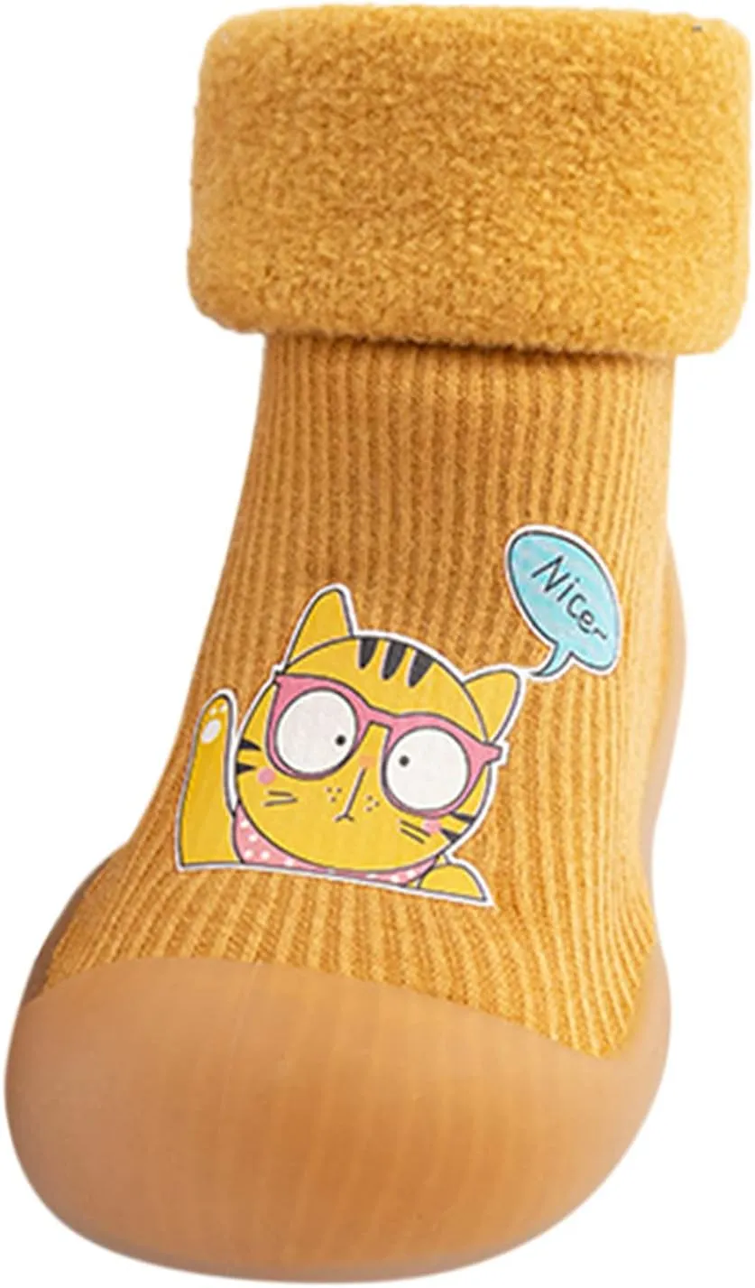 Rubber Boys Girls Sole Toddler Knit Soft Warm Baby Stocking Shoes Socks Slipper Solid Kids Baby Shoes Kids Water Shoes