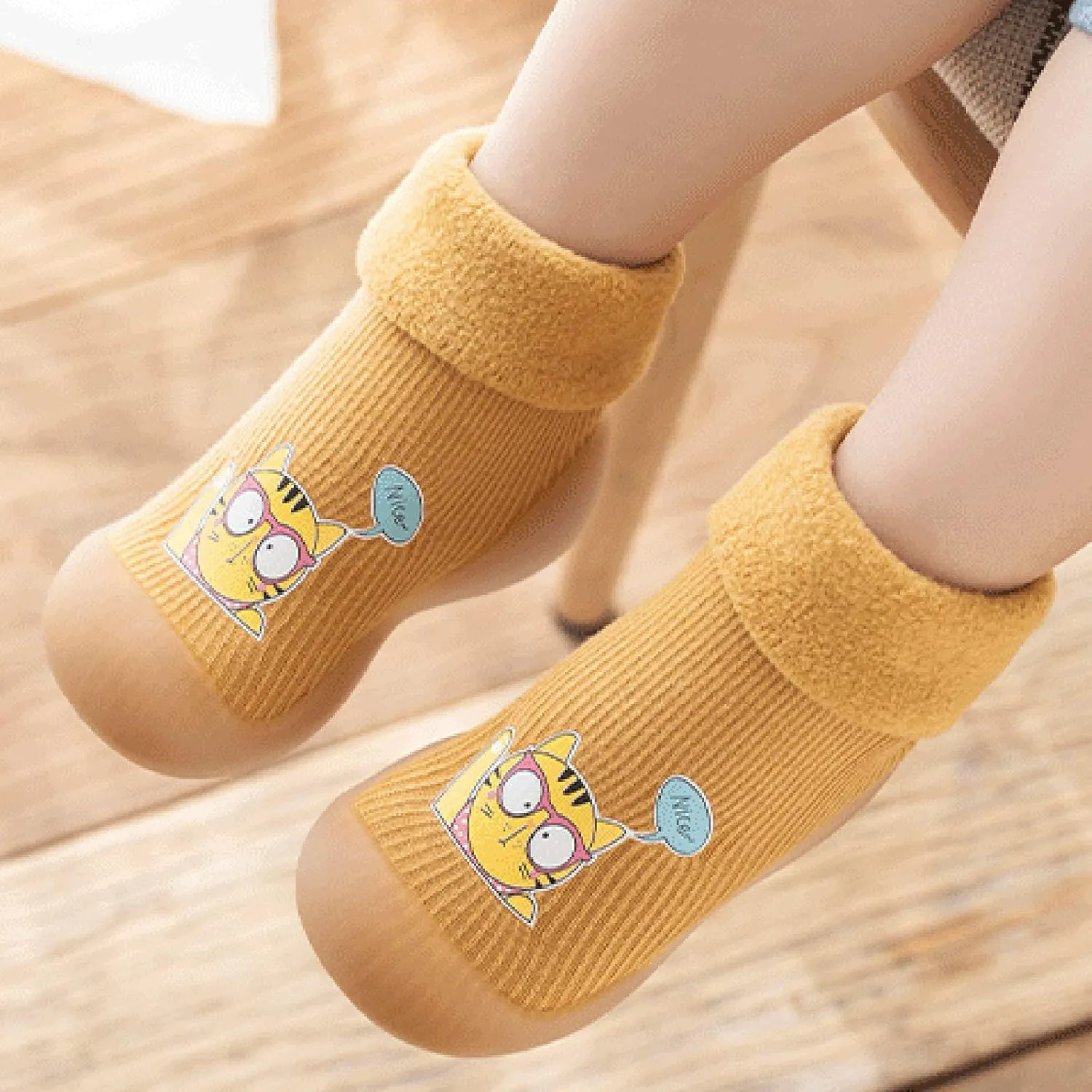 Rubber Boys Girls Sole Toddler Knit Soft Warm Baby Stocking Shoes Socks Slipper Solid Kids Baby Shoes Kids Water Shoes