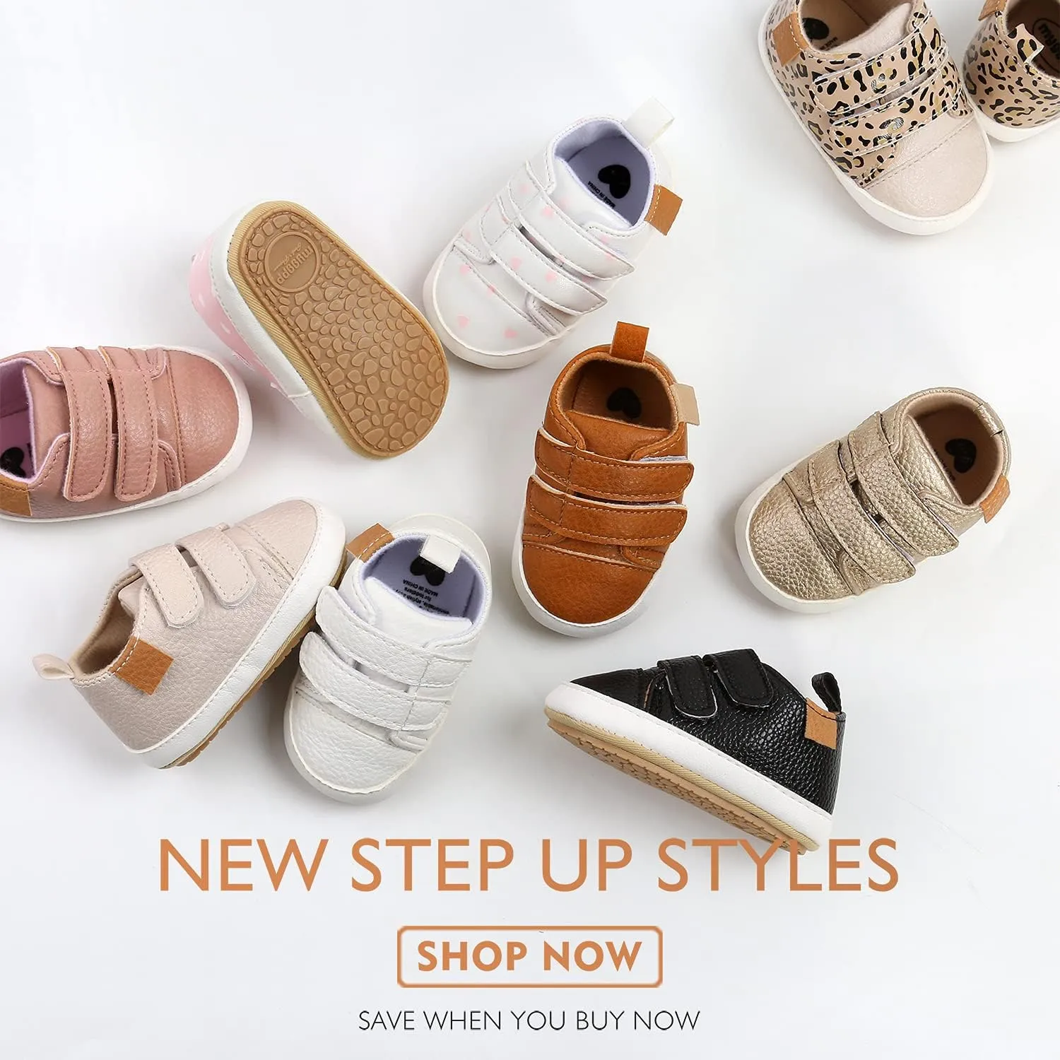 RVROVIC Baby Boys Girls Anti-Slip Sneakers Soft Ankle Boots Toddler First Walkers Newborn Crib Shoes