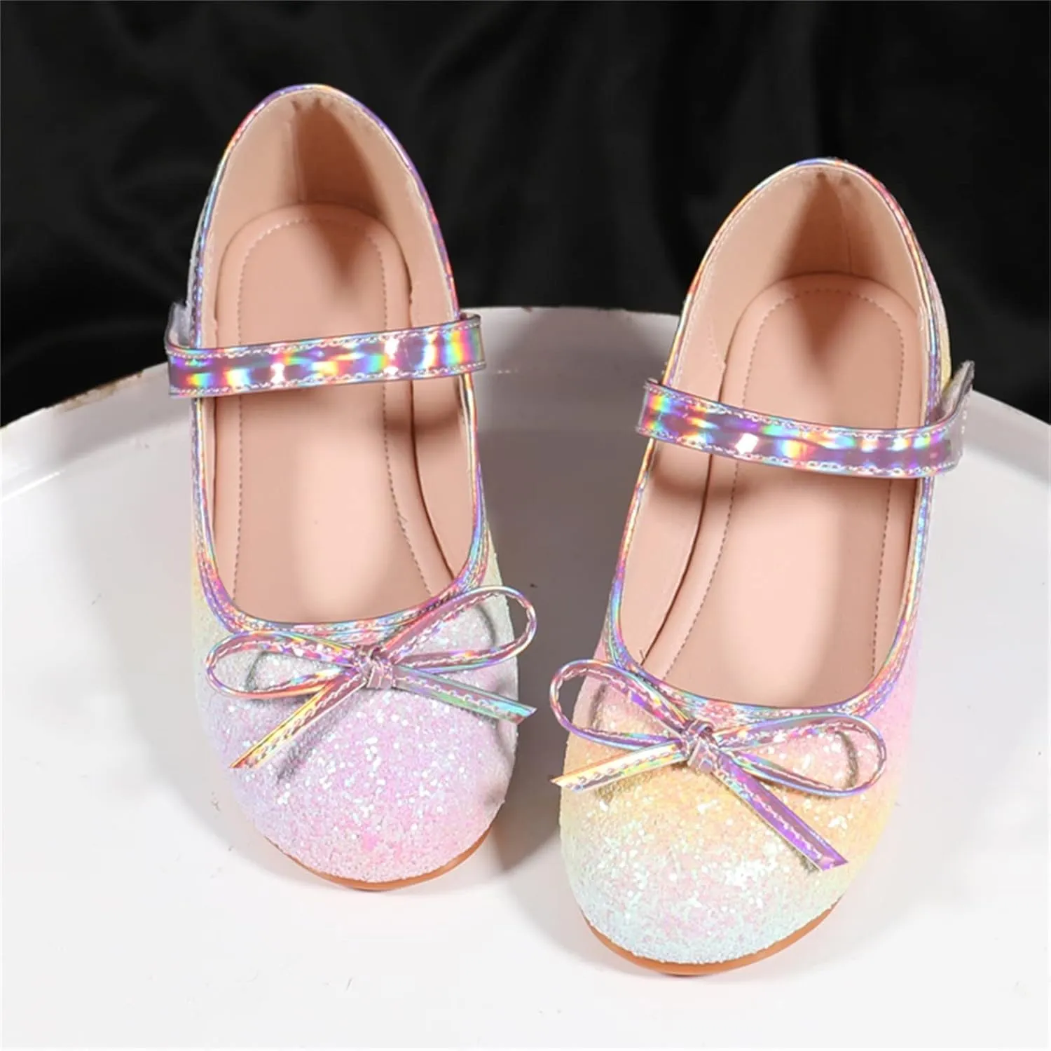 sfdgfhyf 4 to 12 Years Baby Soft Bottom Shoes Children Shoes Fashion Flat Shoes Bowknot Pearl Soft Sole Small Leather