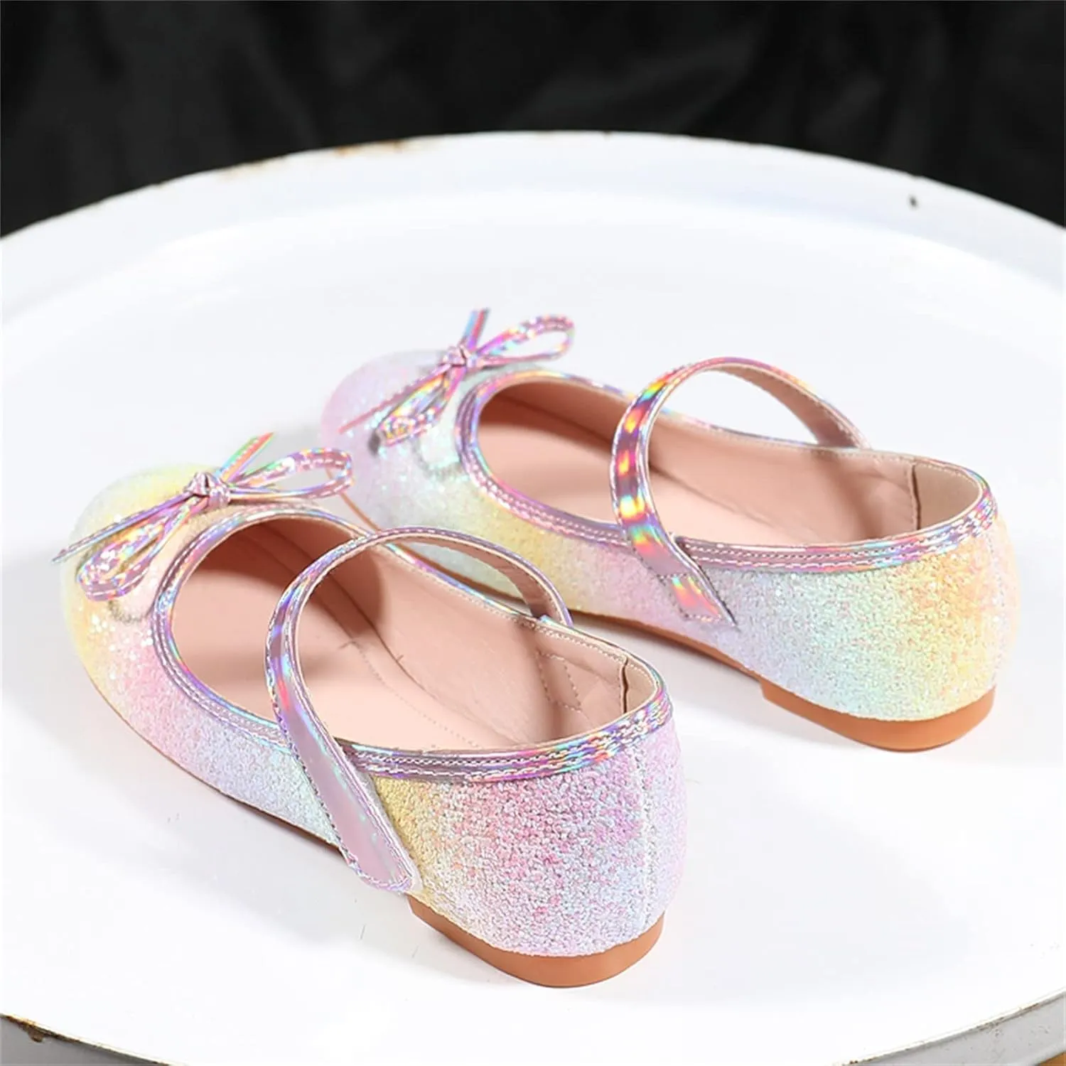 sfdgfhyf 4 to 12 Years Baby Soft Bottom Shoes Children Shoes Fashion Flat Shoes Bowknot Pearl Soft Sole Small Leather