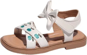 sfdgfhyf Unisex Kids Solid Color Foot Warmer Girls' Sandals Summer Baby Girls' Soft Sole Embroidered Children's Shoes