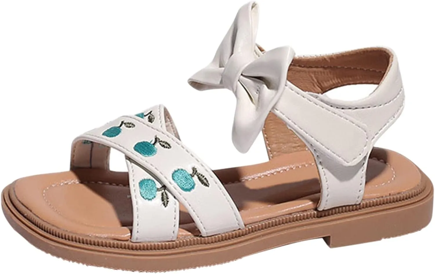 sfdgfhyf Unisex Kids Solid Color Foot Warmer Girls' Sandals Summer Baby Girls' Soft Sole Embroidered Children's Shoes
