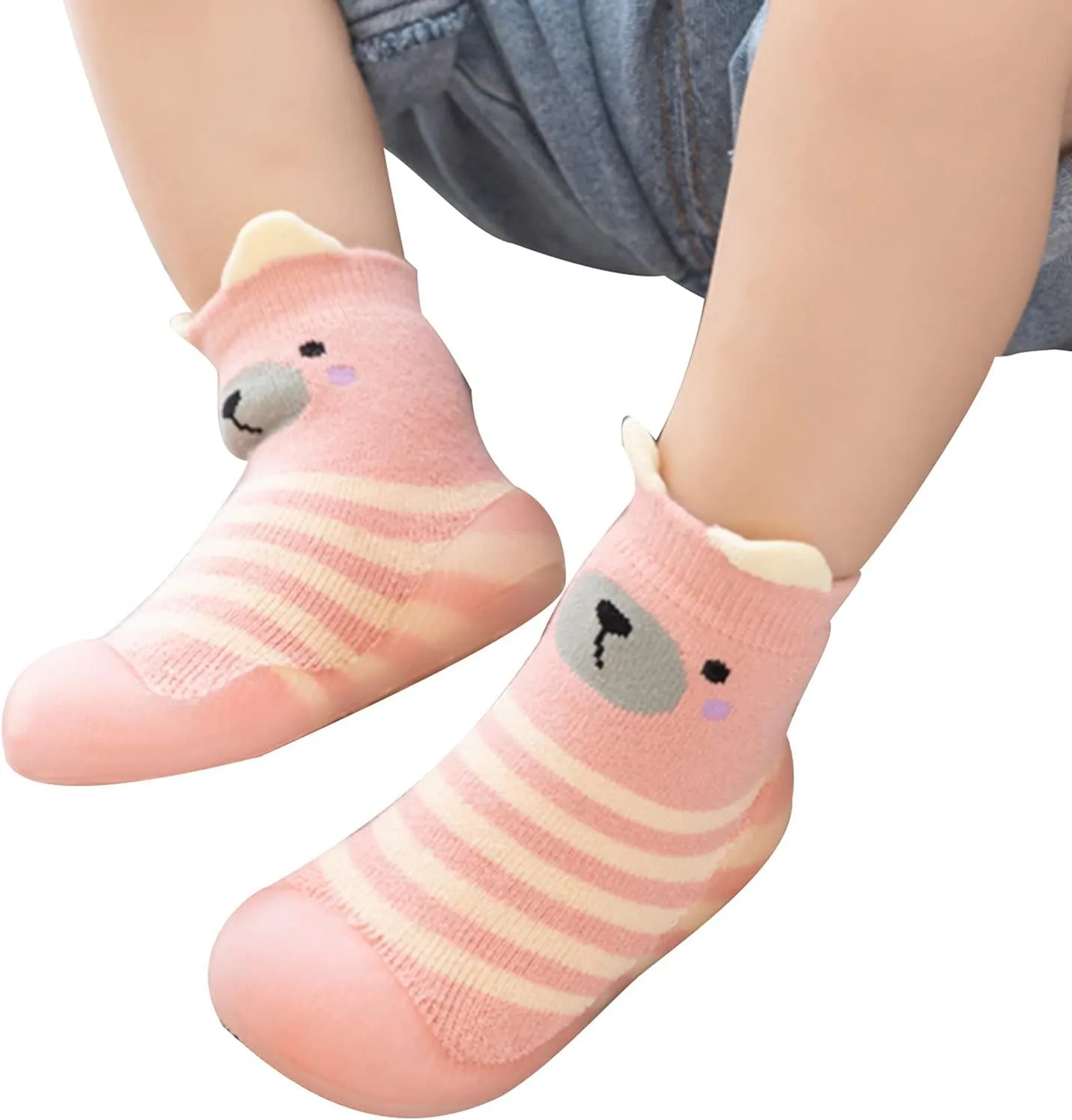 Size 8 Slippers Kids Toddler Baby Boys Girls Solid Warm Knit Soft Sole Rubber Boys Housecoat And Slippers
